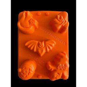 Vintage Jello Jigglers Halloween Orange Jello Molds 1996 Set of 6 Shots Ice Mold